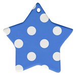 Polka Dots - White on Cornflower Blue Star Ornament (Two Sides)