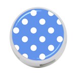 Polka Dots - White on Cornflower Blue 4-Port USB Hub (One Side)