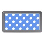 Polka Dots - White on Cornflower Blue Memory Card Reader (Mini)