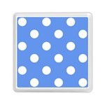 Polka Dots - White on Cornflower Blue Memory Card Reader with Storage (Square)
