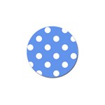 Polka Dots - White on Cornflower Blue Golf Ball Marker (4 pack)