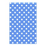 Polka Dots - White on Cornflower Blue Shower Curtain 48  x 72  (Small)