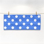 Polka Dots - White on Cornflower Blue Hand Towel