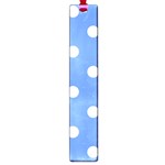 Polka Dots - White on Cornflower Blue Large Book Mark