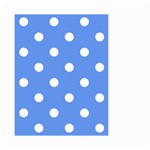 Polka Dots - White on Cornflower Blue Small Garden Flag (Two Sides)