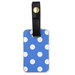 Polka Dots - White on Cornflower Blue Luggage Tag (One Side)