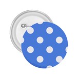 Polka Dots - White on Cornflower Blue 2.25  Button