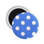 Polka Dots - White on Cornflower Blue 2.25  Magnet
