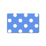 Polka Dots - White on Cornflower Blue Magnet (Name Card)