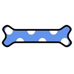 Polka Dots - White on Cornflower Blue Magnet (Dog Bone)