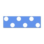 Polka Dots - White on Cornflower Blue Sticker Bumper (100 pack)
