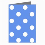 Polka Dots - White on Cornflower Blue Greeting Cards (Pkg of 8)