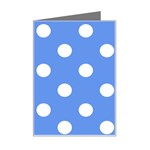 Polka Dots - White on Cornflower Blue Mini Greeting Card