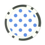 Polka Dots - Cornflower Blue on White Poker Chip Card Guard