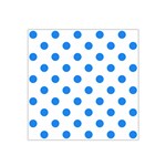 Polka Dots - Dodger Blue on White Satin Bandana Scarf