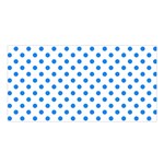 Polka Dots - Dodger Blue on White Satin Shawl