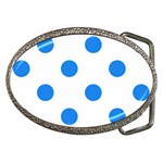 Polka Dots - Dodger Blue on White Belt Buckle