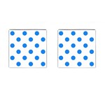 Polka Dots - Dodger Blue on White Cufflinks (Square)