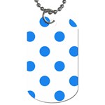Polka Dots - Dodger Blue on White Dog Tag (One Side)