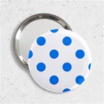 Polka Dots - Dodger Blue on White 2.25  Handbag Mirror