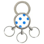 Polka Dots - Dodger Blue on White 3-Ring Key Chain