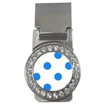 Polka Dots - Dodger Blue on White Money Clip (CZ)