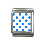 Polka Dots - Dodger Blue on White Italian Charm (13mm)