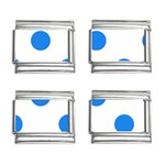 Polka Dots - Dodger Blue on White 9mm Italian Charm (4 pack)