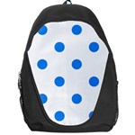 Polka Dots - Dodger Blue on White Backpack Bag