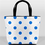 Polka Dots - Dodger Blue on White Bucket Bag