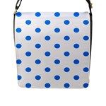 Polka Dots - Dodger Blue on White Flap Closure Messenger Bag (L)