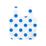 Polka Dots - Dodger Blue on White Full Print Recycle Bag (S)