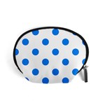 Polka Dots - Dodger Blue on White Accessory Pouch (Small)
