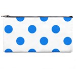 Polka Dots - Dodger Blue on White Pencil Case