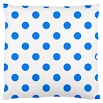 Polka Dots - Dodger Blue on White Large Cushion Case (Two Sides)