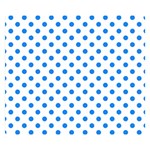 Polka Dots - Dodger Blue on White Double Sided Flano Blanket (Small)