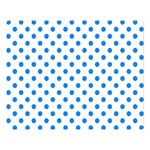 Polka Dots - Dodger Blue on White Double Sided Flano Blanket (Large)