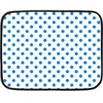 Polka Dots - Dodger Blue on White Fleece Blanket (Mini)