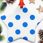 Polka Dots - Dodger Blue on White Ornament (Star)