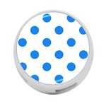 Polka Dots - Dodger Blue on White 4-Port USB Hub (One Side)