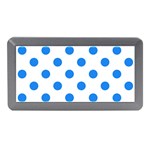 Polka Dots - Dodger Blue on White Memory Card Reader (Mini)