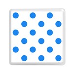 Polka Dots - Dodger Blue on White Memory Card Reader with Storage (Square)