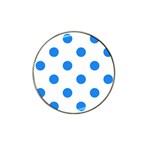 Polka Dots - Dodger Blue on White Hat Clip Ball Marker (10 pack)