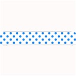 Polka Dots - Dodger Blue on White Small Bar Mat