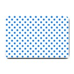 Polka Dots - Dodger Blue on White Small Doormat