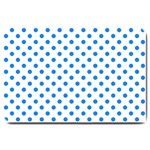 Polka Dots - Dodger Blue on White Large Doormat