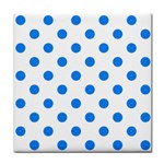 Polka Dots - Dodger Blue on White Face Towel