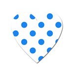 Polka Dots - Dodger Blue on White Magnet (Heart)