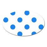 Polka Dots - Dodger Blue on White Magnet (Oval)