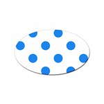 Polka Dots - Dodger Blue on White Sticker (Oval)